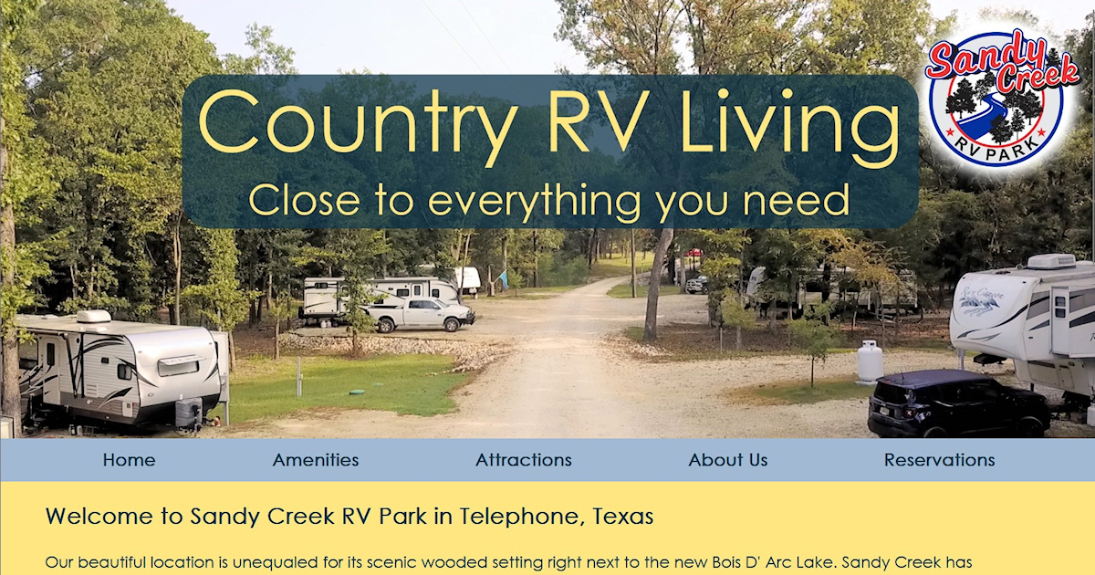 Sandy Creek RV Park RV park in Telephone, TX (photo 1)